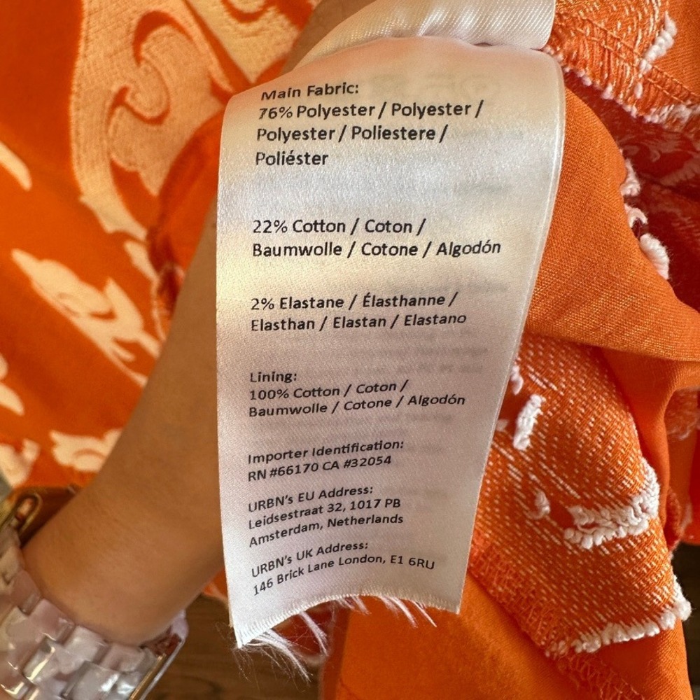 Anthropologie x Exquise Orange‎ Phoebe Flounced Maxi Dress Size Medium - Picture 9 of 12